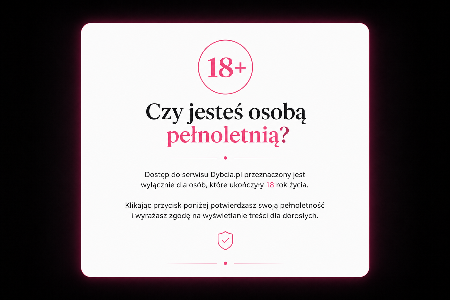 Czy jesteś pełnoletni? +18 